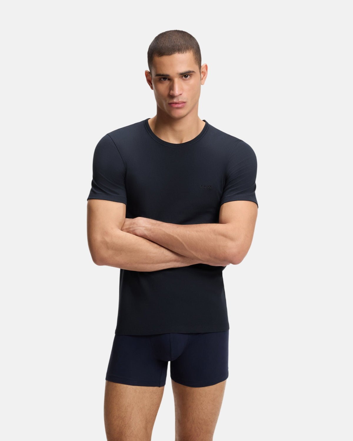 BOSS 3-PACK COTTON T-SHIRTS SKY NAVY BLUE | Studio DOS