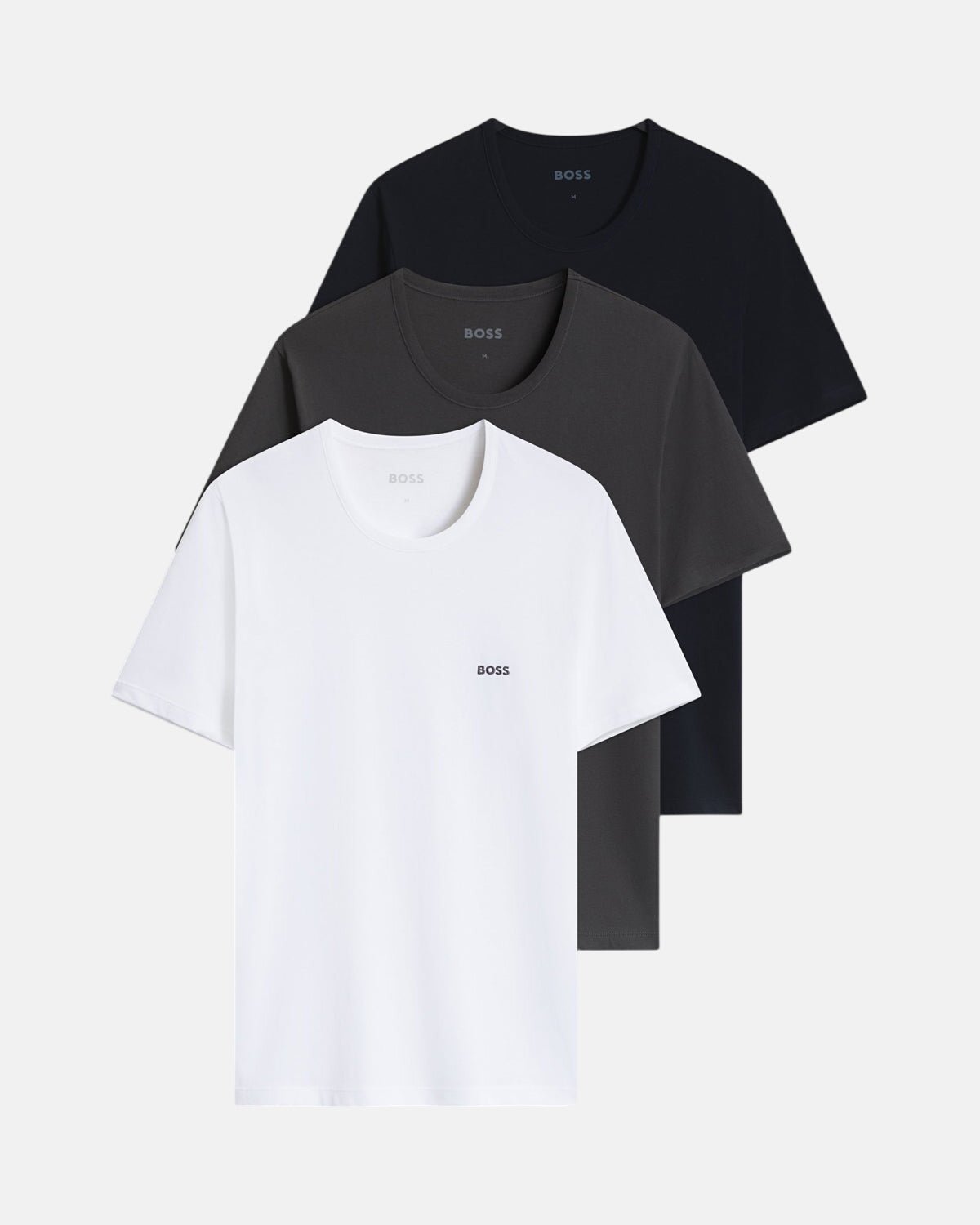 BOSS 3-PACK COTTON T-SHIRTS WHITE NAVY GREY | Studio DOS