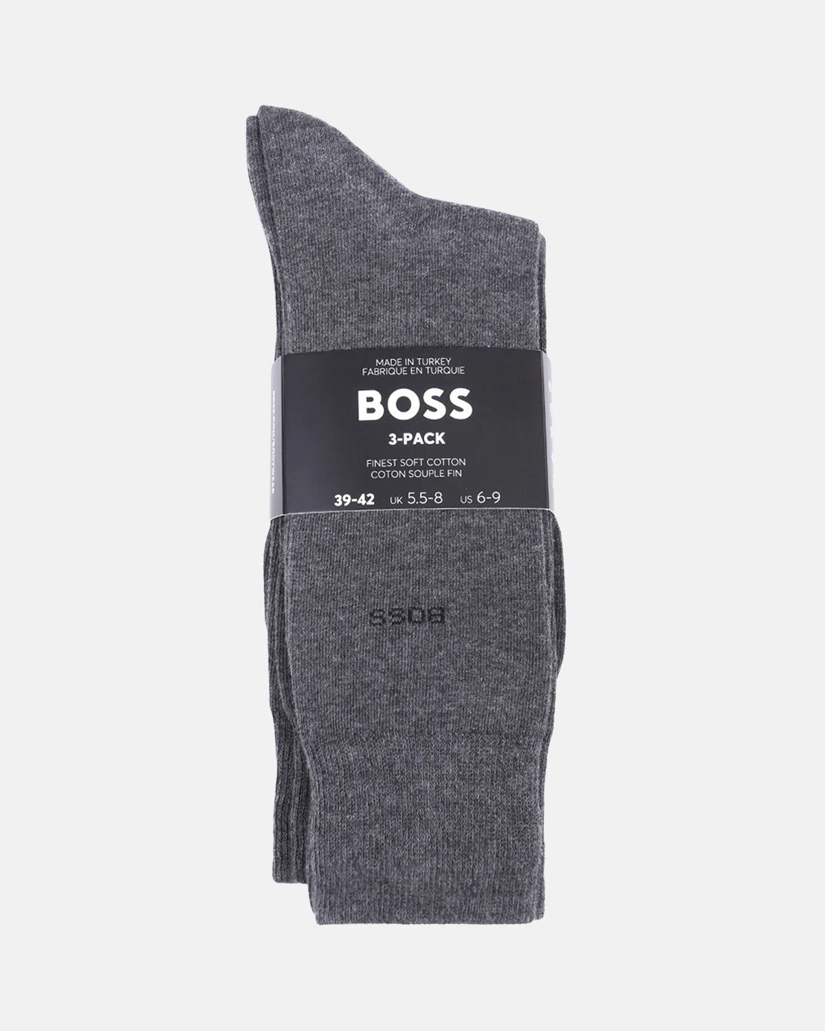 BOSS 3 PACK LOGO CALF SOCKS MID GREY | Studio DOS