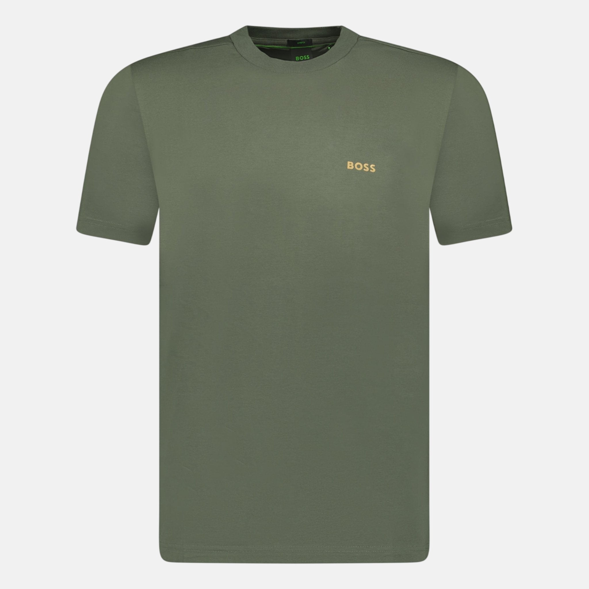 BOSS Active Gold Logo - Print T-Shirt Khaki | Studio DOS