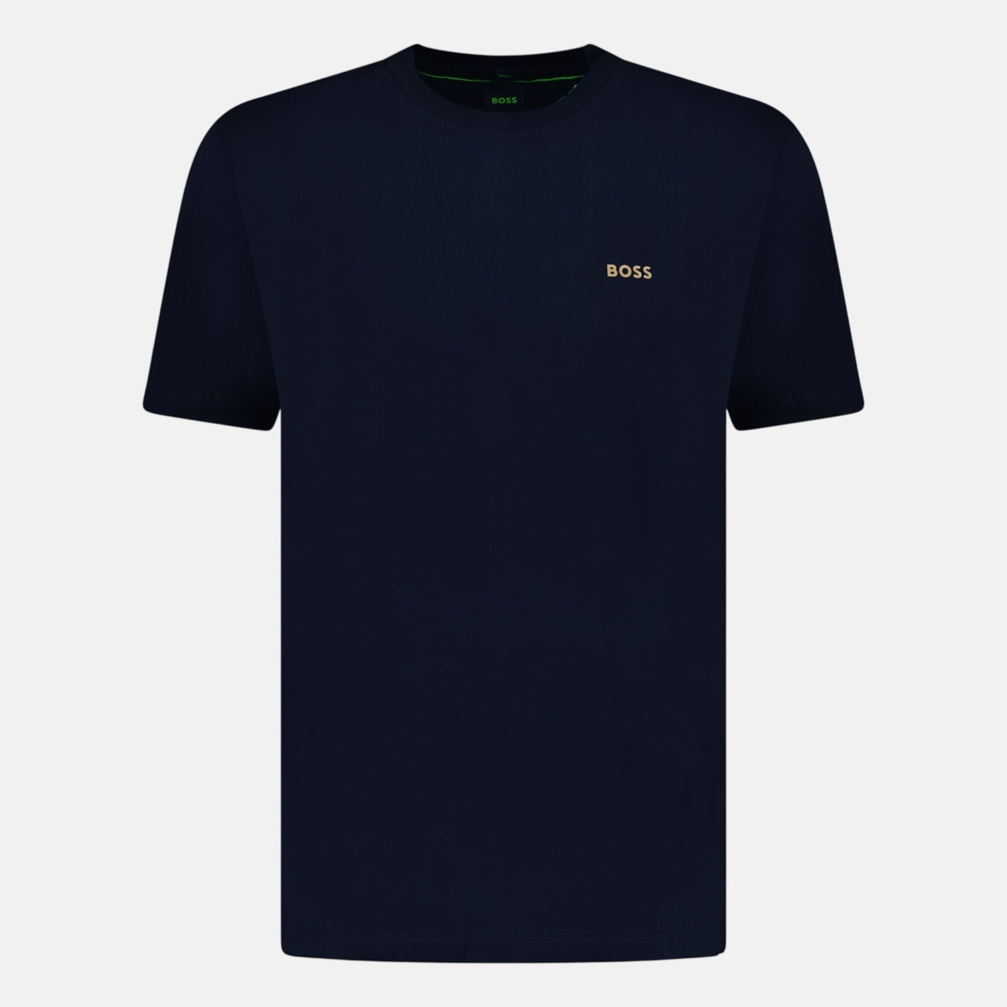 BOSS Active Gold Logo - Print T-Shirt Navy | Studio DOS