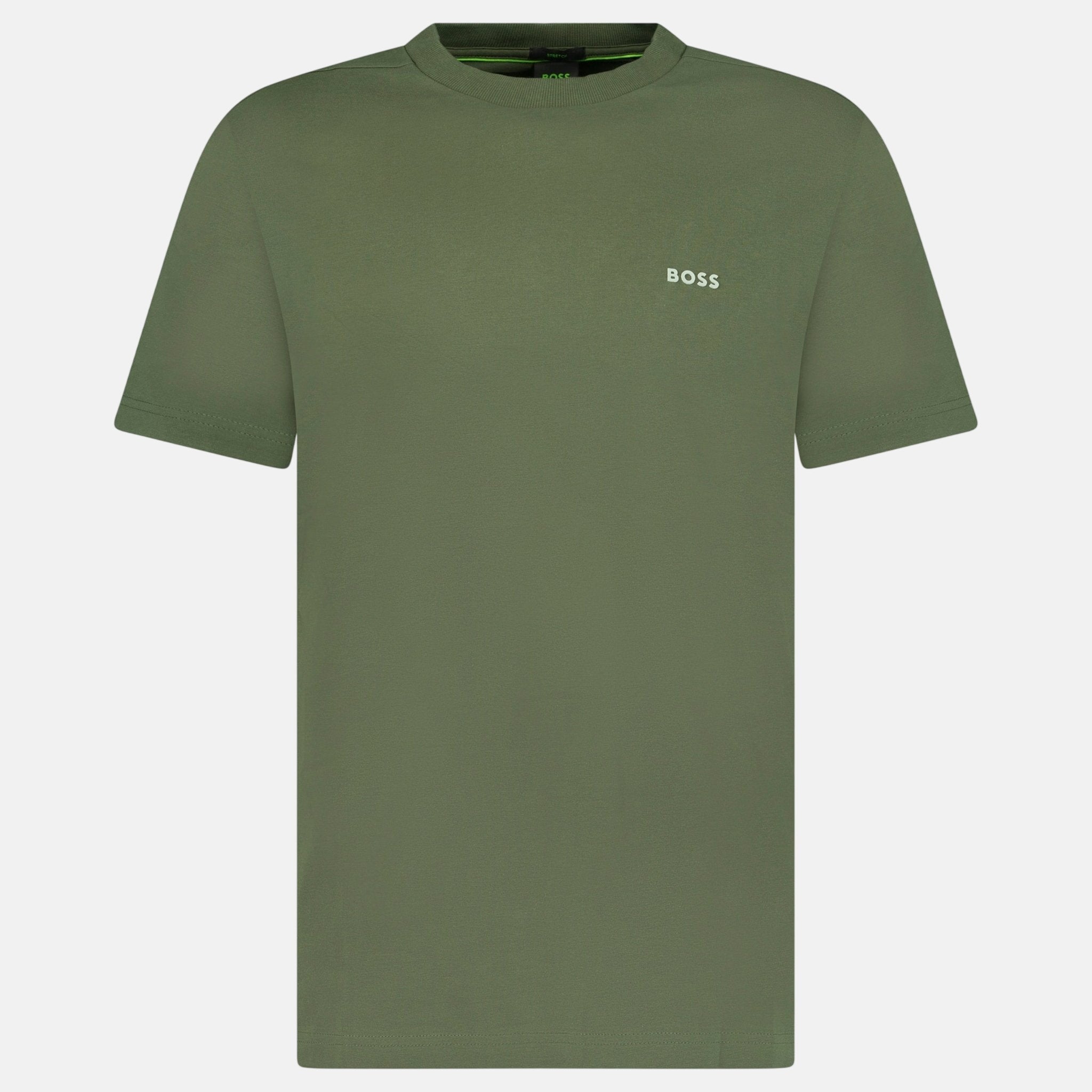 BOSS Active Logo - Print T-Shirt Khaki | Studio DOS