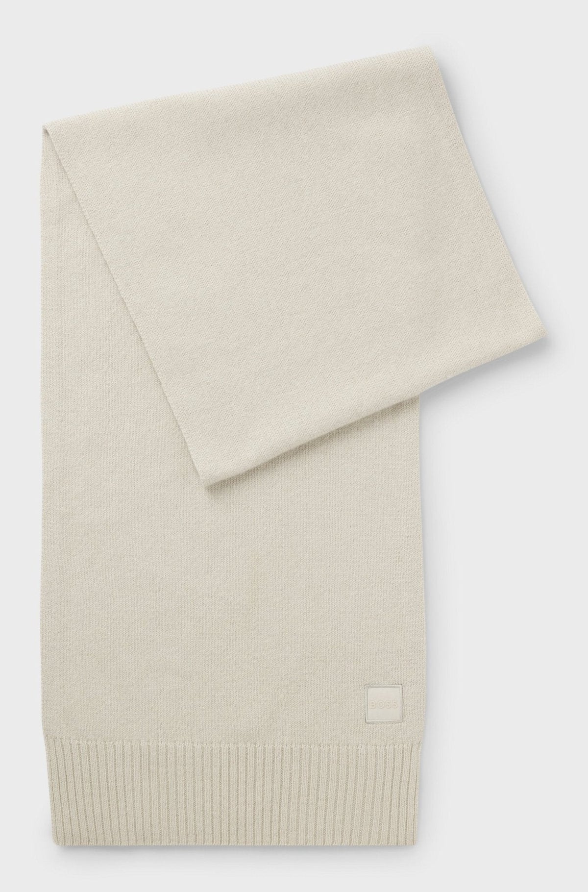 BOSS Akaio Knitted Scarf Light Beige | Studio DOS