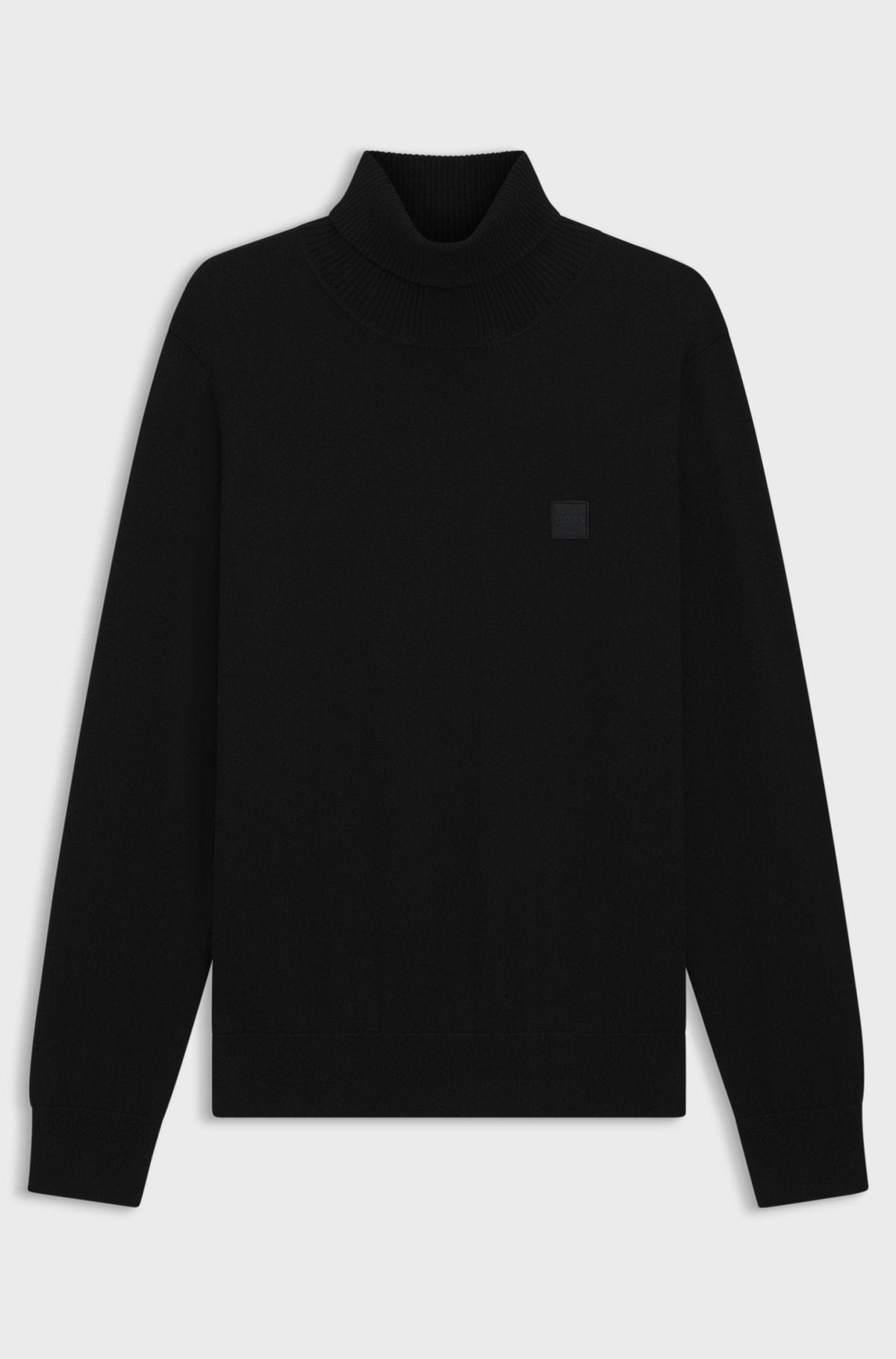BOSS Akiro Roll Neck Logo Jumper Black | Studio DOS