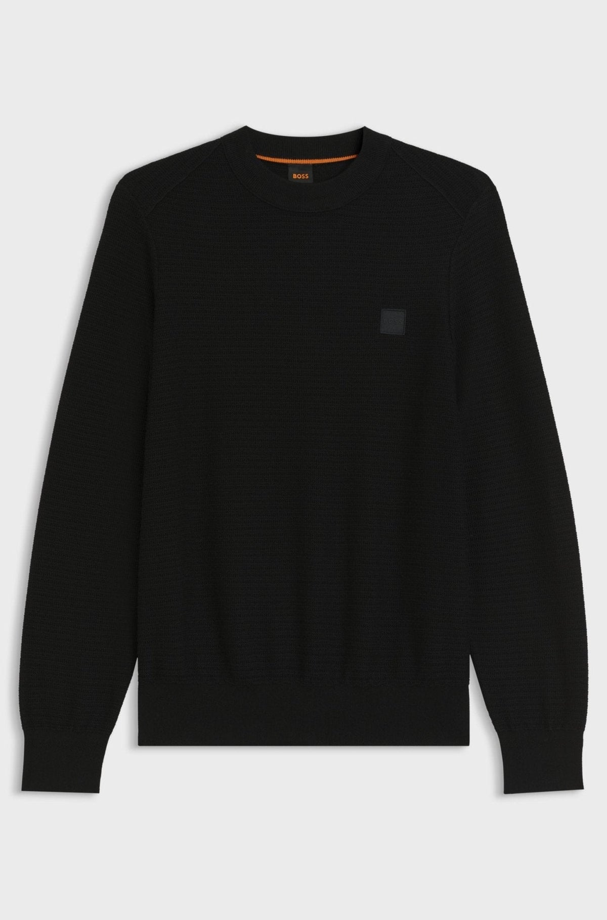 BOSS Anion Piqué Knit Jumper Black | Studio DOS