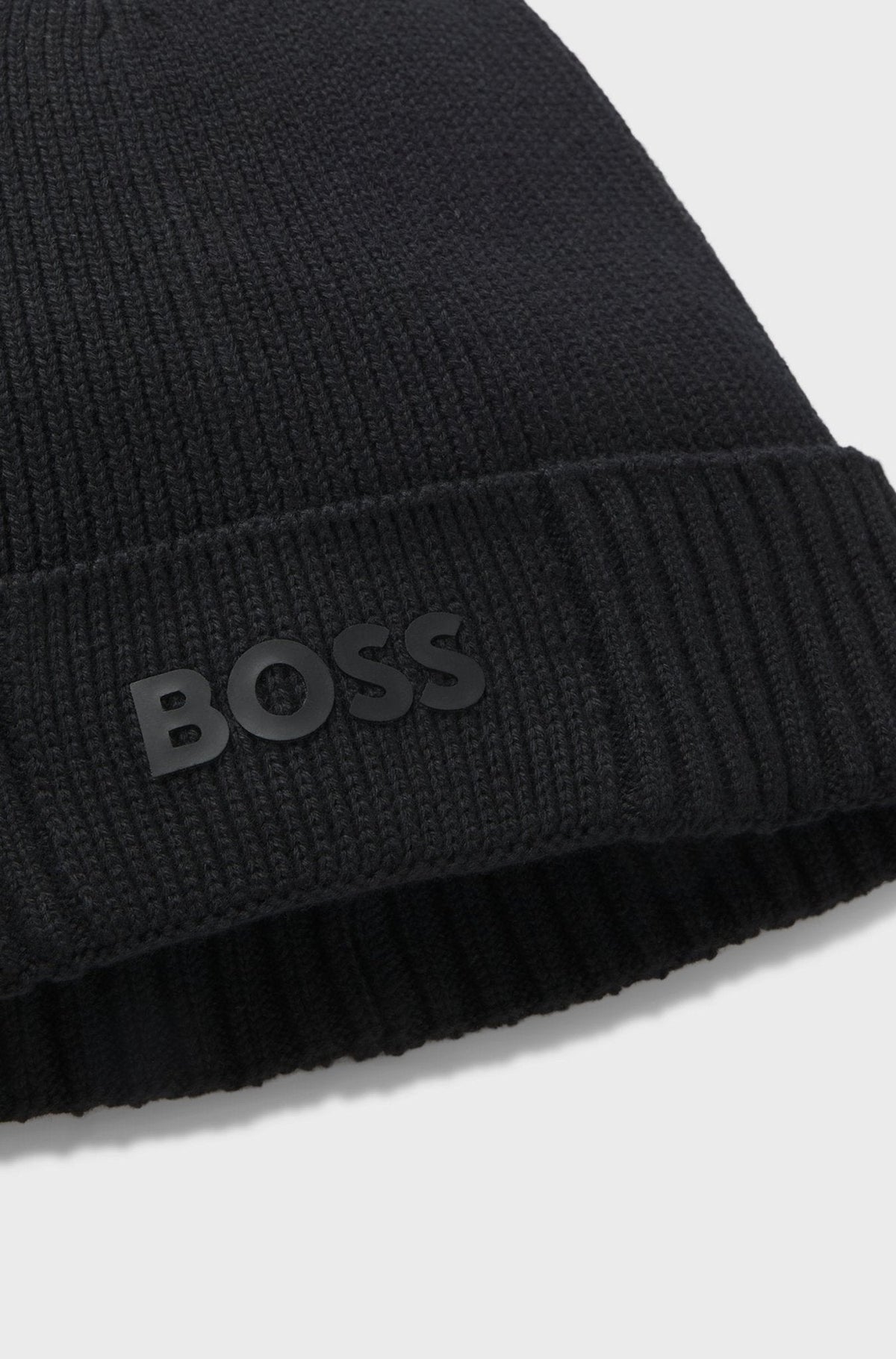 BOSS Asic Logo Beanie Hat Black | Studio DOS