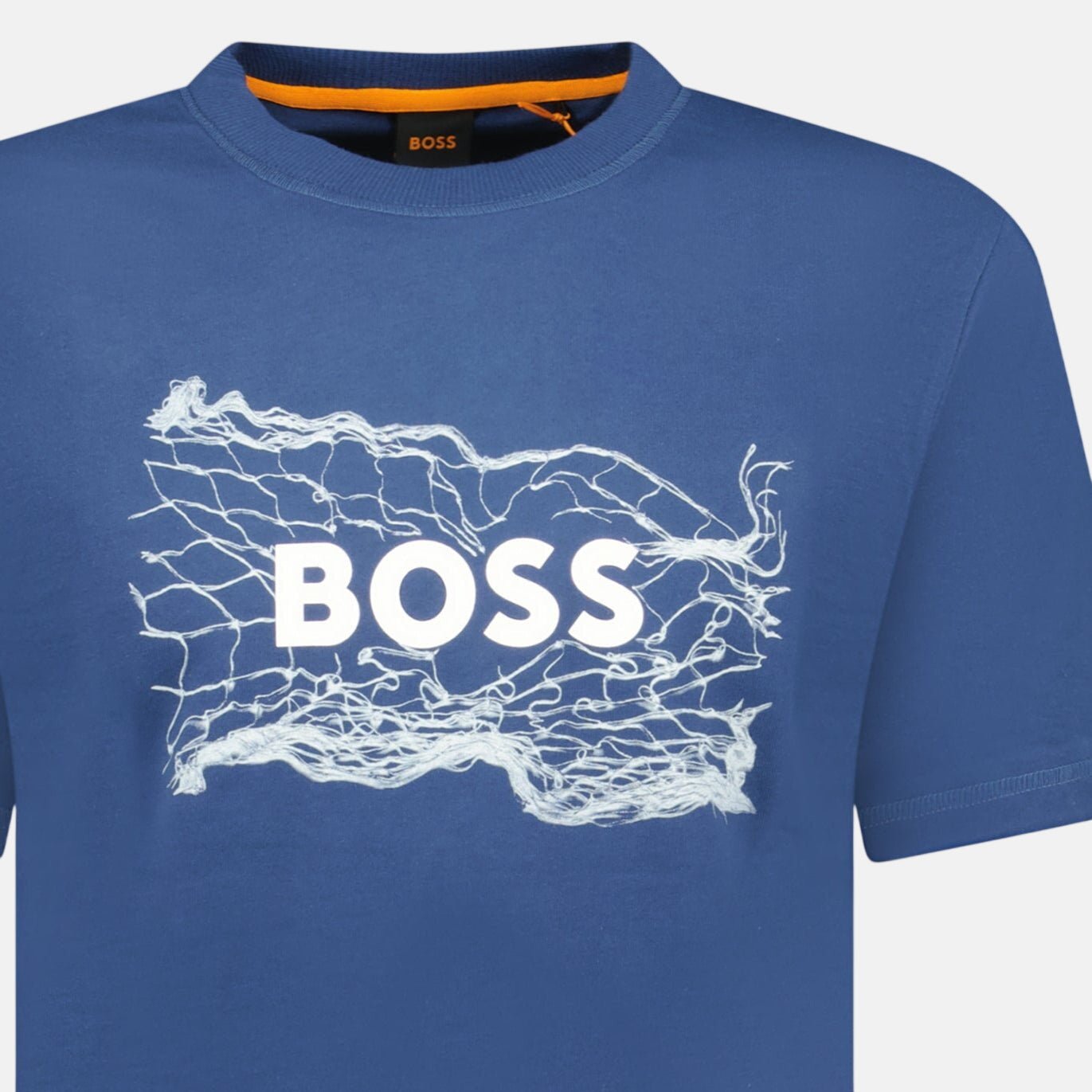 BOSS Cotton Jersey Artwork T-Shirt Blue | Studio DOS