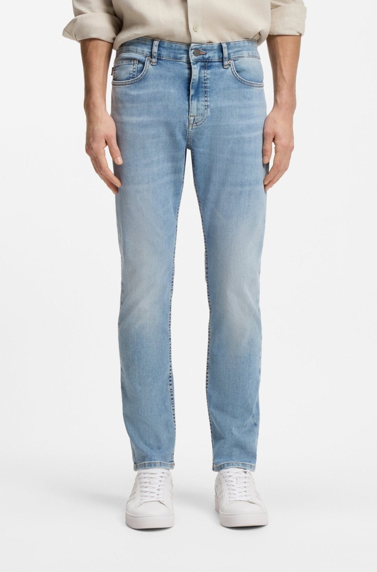 BOSS Delaware Soft Motion Slim Fit Jeans Light Blue | Studio DOS