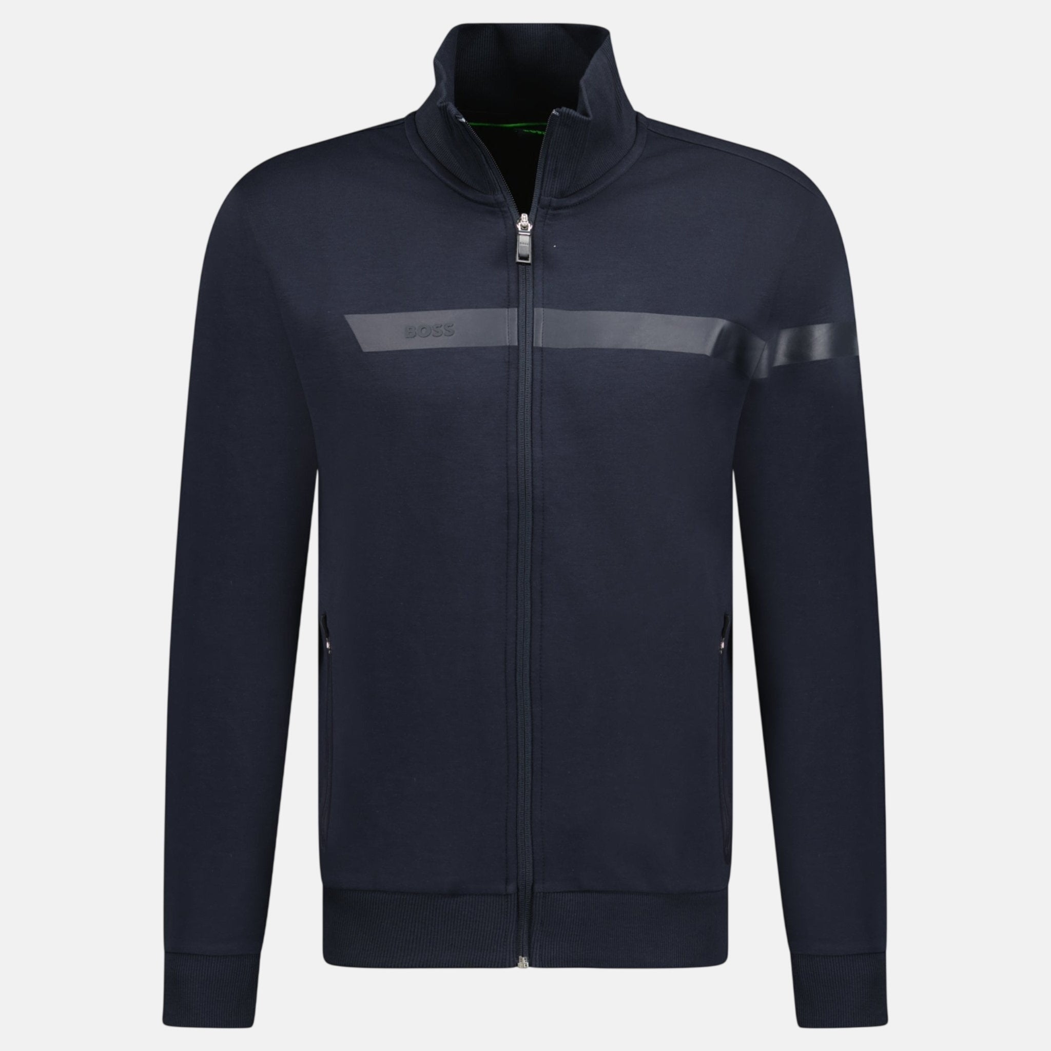 BOSS Funnel Neck Zip Up Sweatshirt Black | Studio DOS