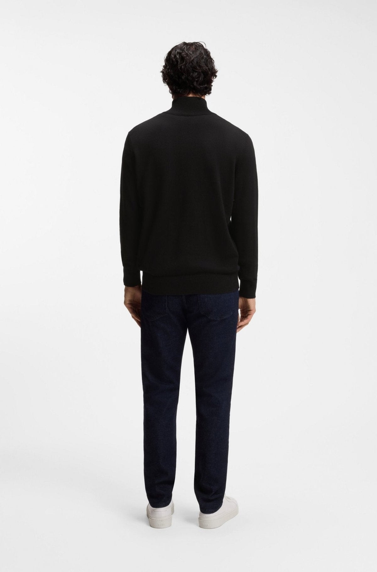 BOSS Kanobix Zip Neck Jumper Black | Studio DOS