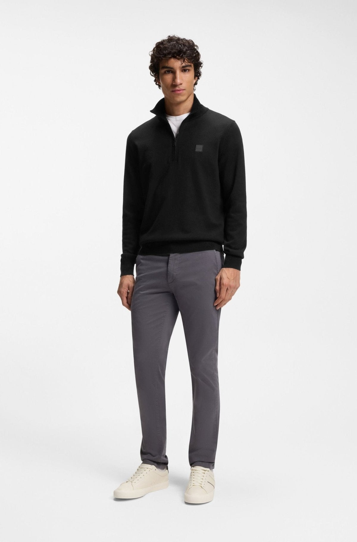 BOSS Kanobix Zip Neck Jumper Dark Blue | Studio DOS