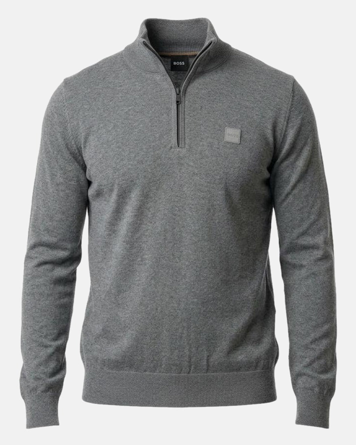 BOSS Kanobix Zip Neck Jumper Grey | Studio DOS