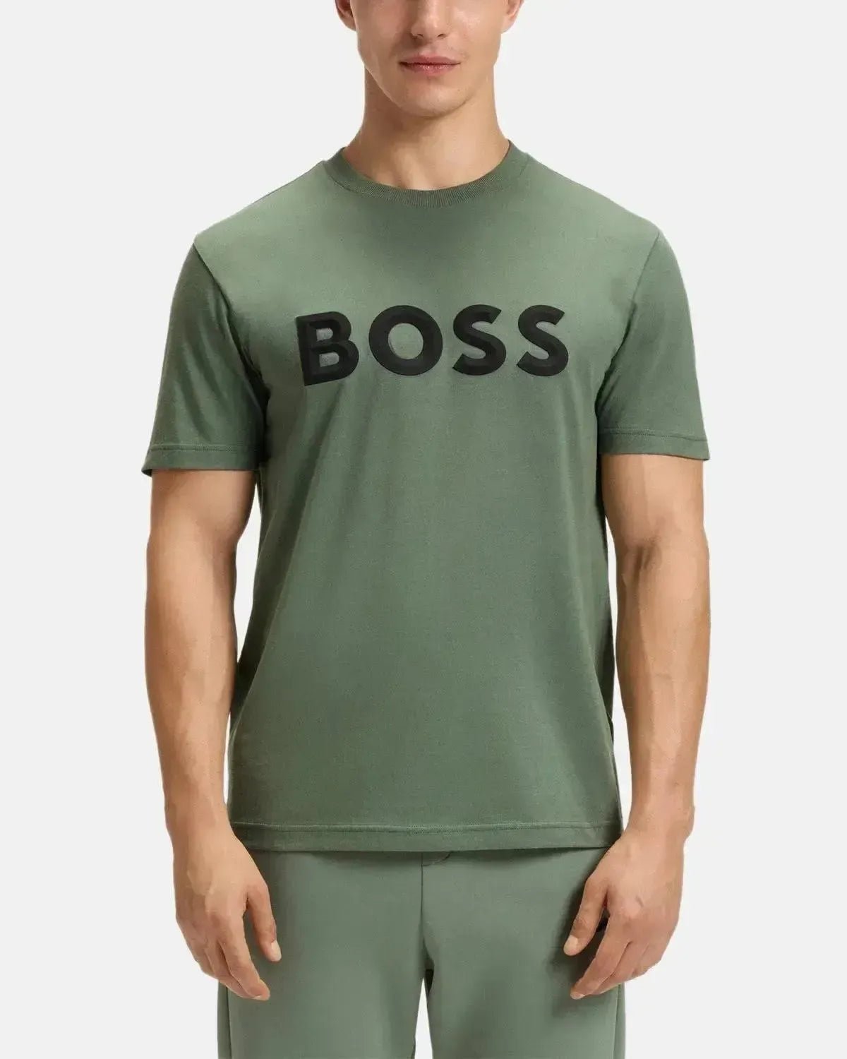 BOSS MENS ICONIC ZONE T - SHIRT OPEN GREEN | Studio DOS