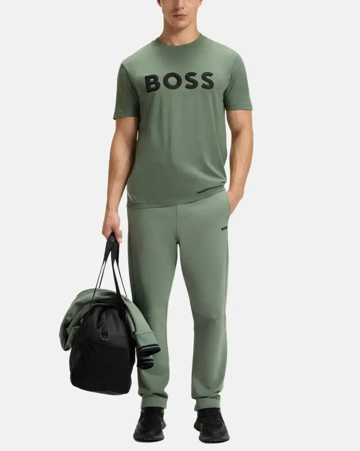 BOSS MENS ICONIC ZONE T - SHIRT OPEN GREEN | Studio DOS