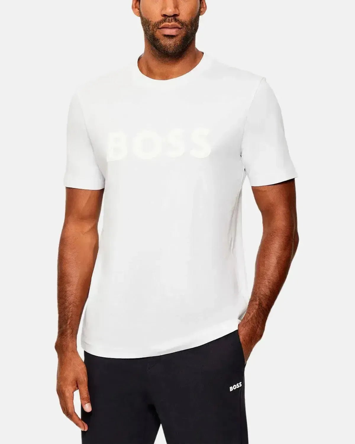 BOSS MENS ICONIC ZONE T - SHIRT WHITE WHITE | Studio DOS