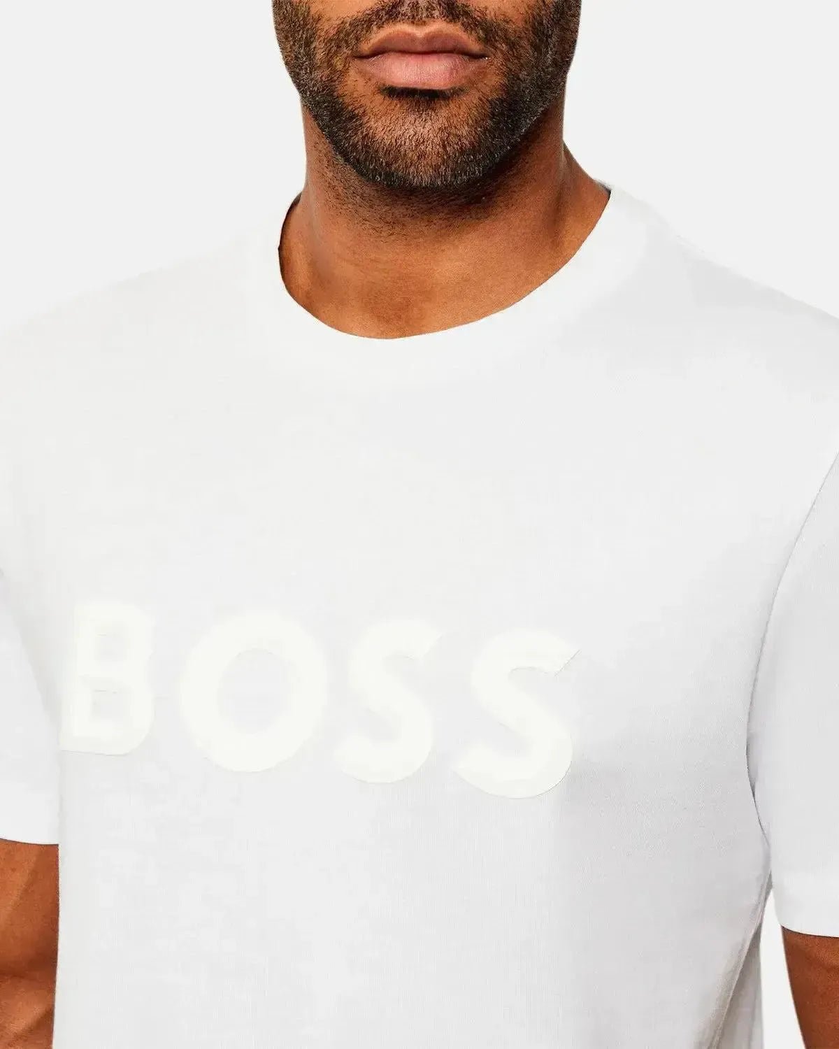 BOSS MENS ICONIC ZONE T - SHIRT WHITE WHITE | Studio DOS