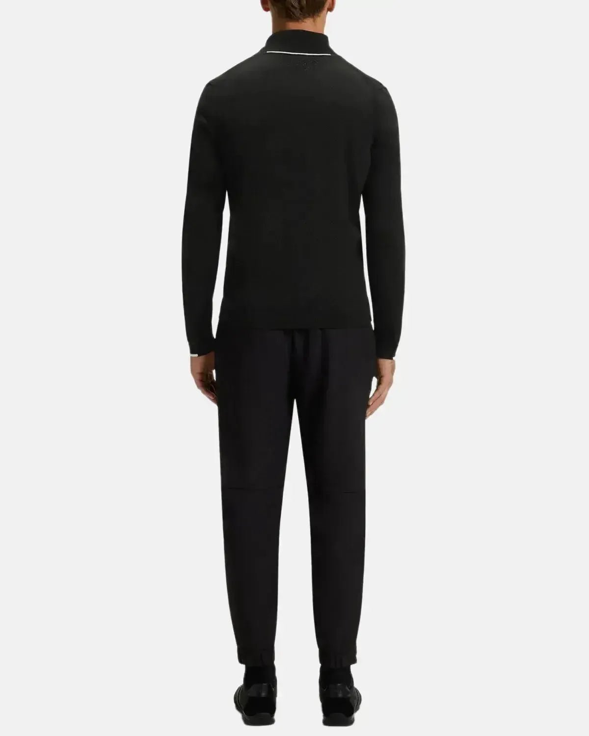 BOSS MENS K - EVERX 1/4 ZIP COTTON KNIT BLACK | Studio DOS