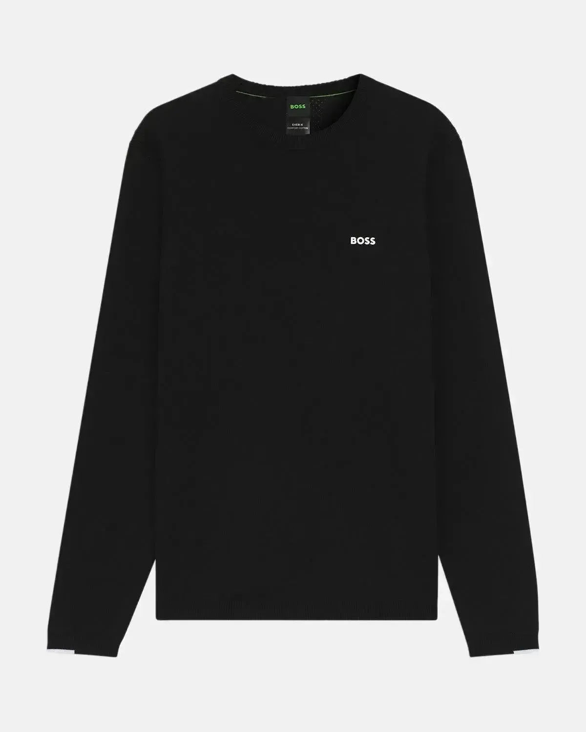 BOSS MENS K - EVERX CREWNECK COTTON KNIT BLACK | Studio DOS