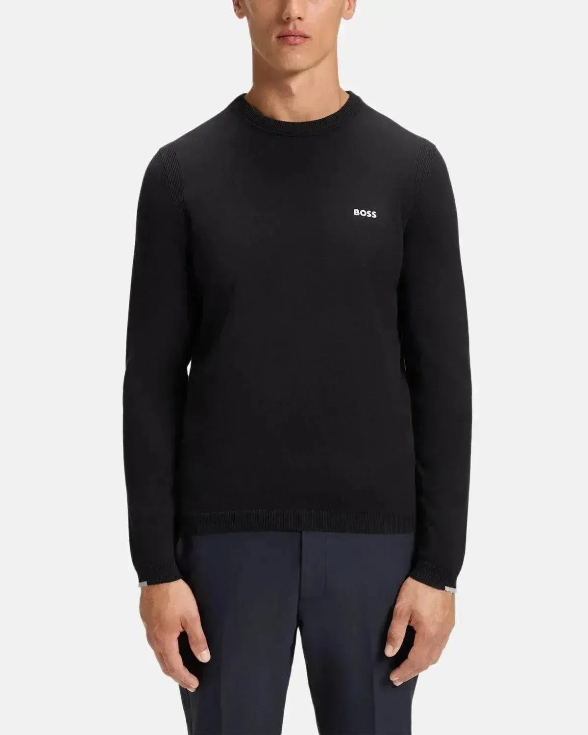 BOSS MENS K - EVERX CREWNECK COTTON KNIT DARK BLUE | Studio DOS