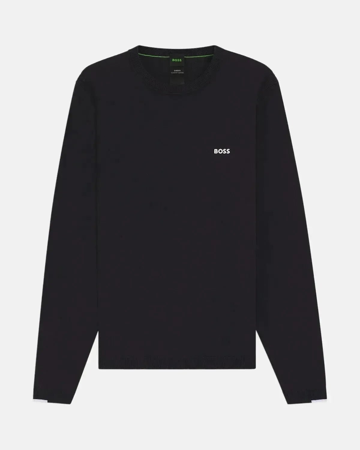 BOSS MENS K - EVERX CREWNECK COTTON KNIT DARK BLUE | Studio DOS