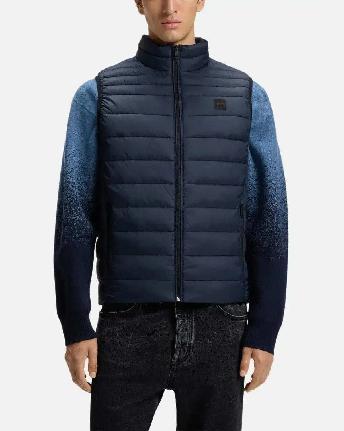 BOSS MENS ODEN SLIM FIT PACKABLE GILET DARK BLUE | Studio DOS