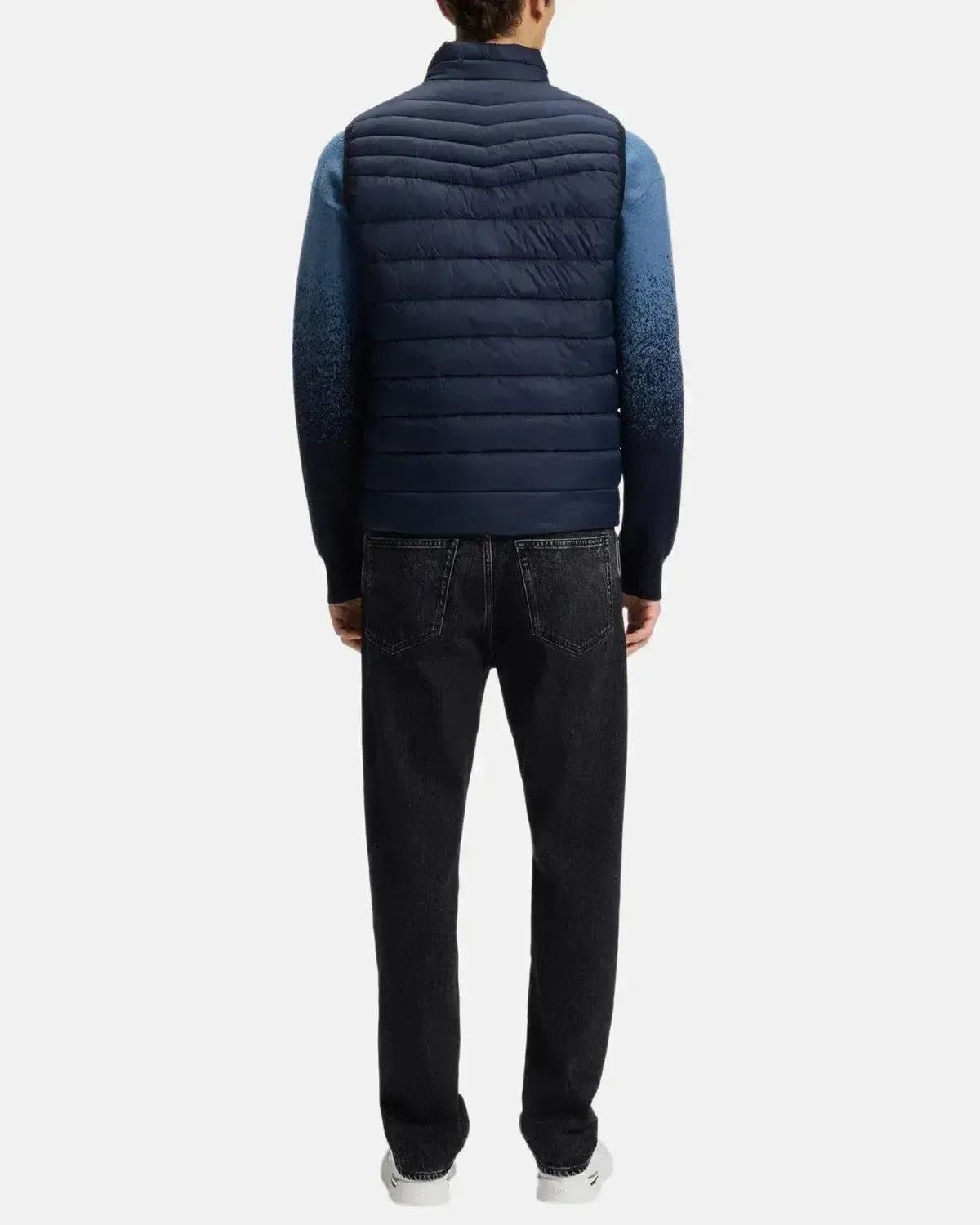 BOSS MENS ODEN SLIM FIT PACKABLE GILET DARK BLUE | Studio DOS