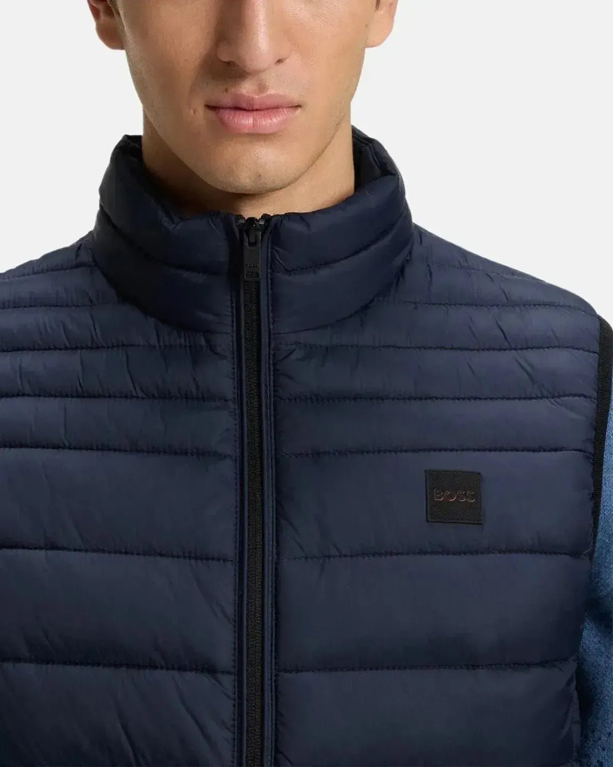 BOSS MENS ODEN SLIM FIT PACKABLE GILET DARK BLUE | Studio DOS