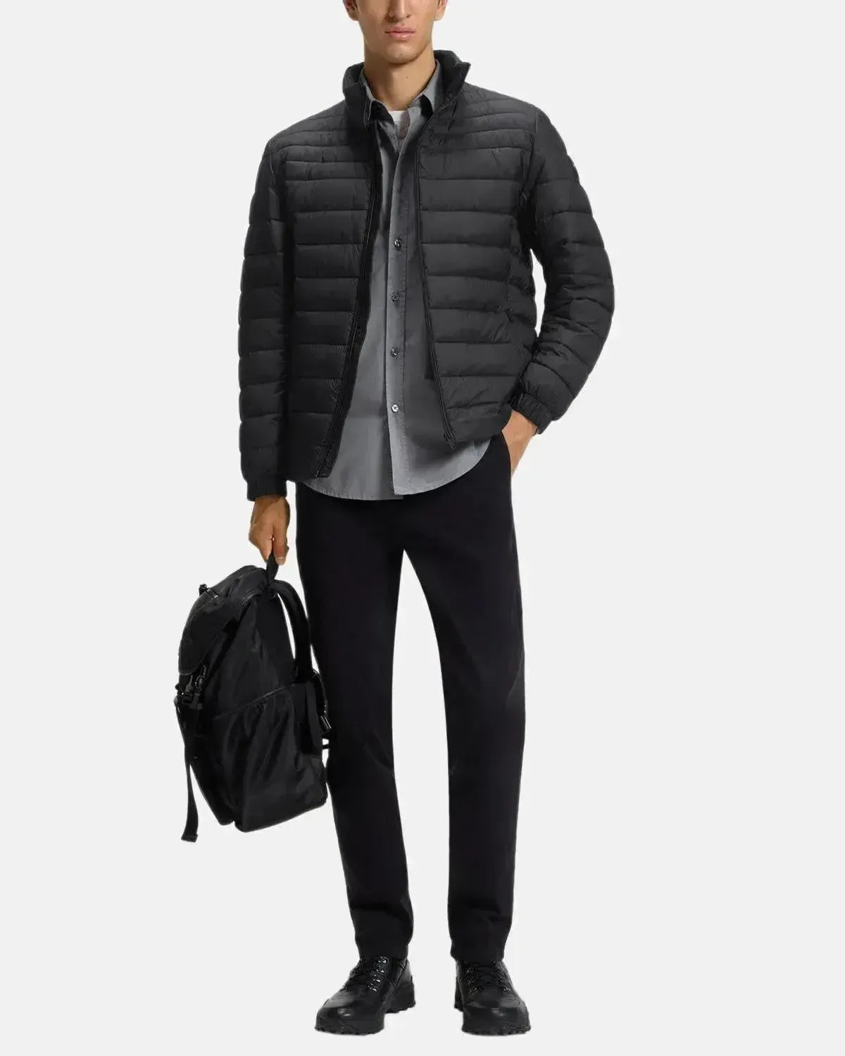 BOSS MENS ODEN2 SLIM FIT PACKABLE PUFFER JACKET BLACK | Studio DOS