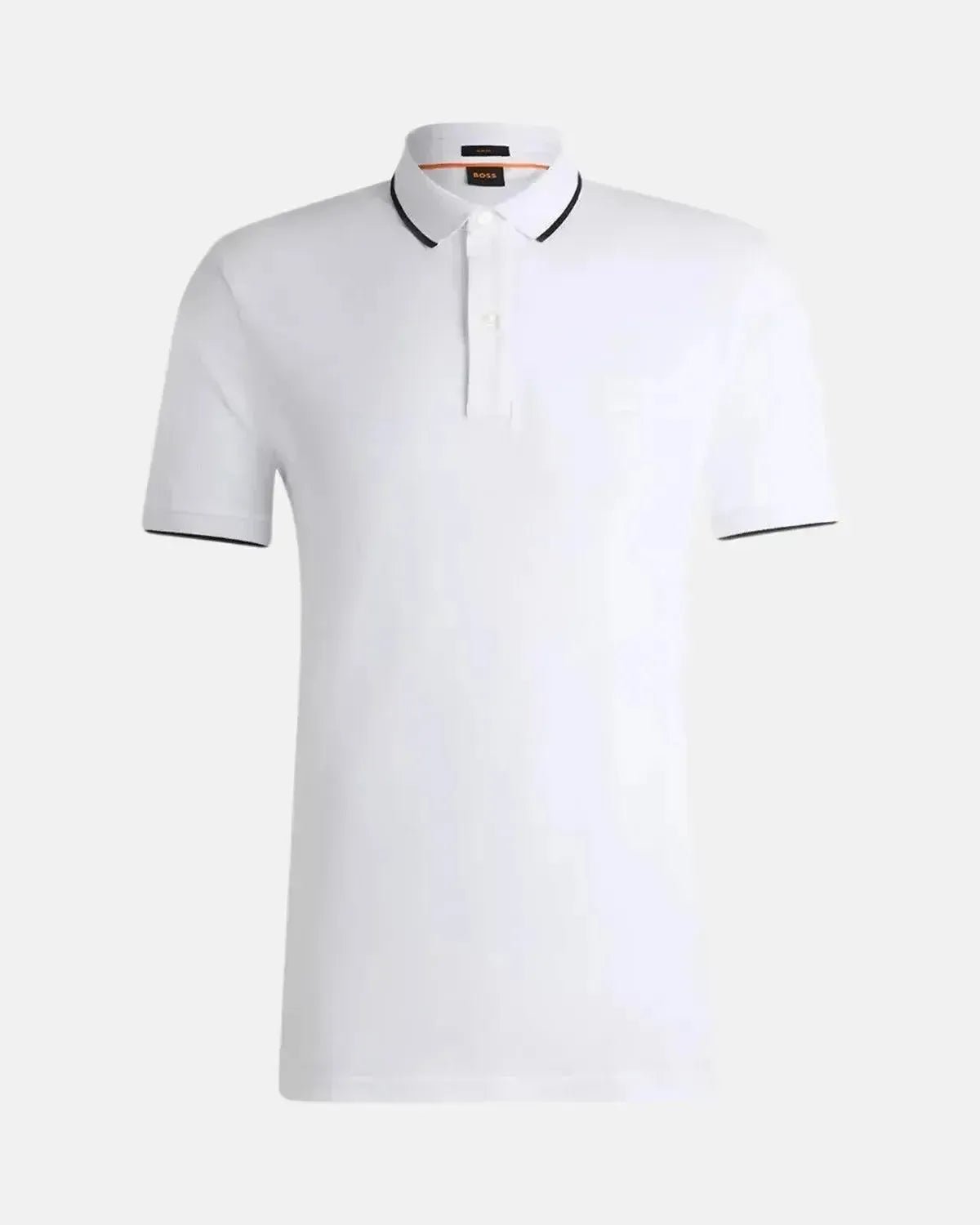 BOSS MENS PASSERTIP POLO SHIRT WHITE | Studio DOS