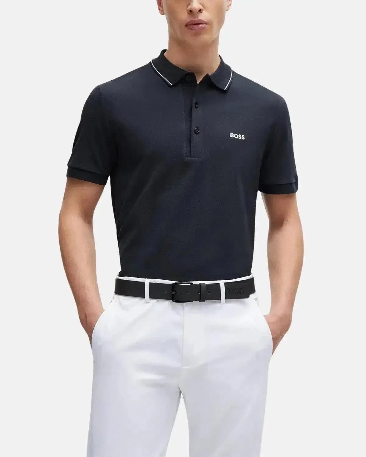 BOSS MENS PAULE 4 SLIM FIT POLO SHIRT DARK BLUE | Studio DOS