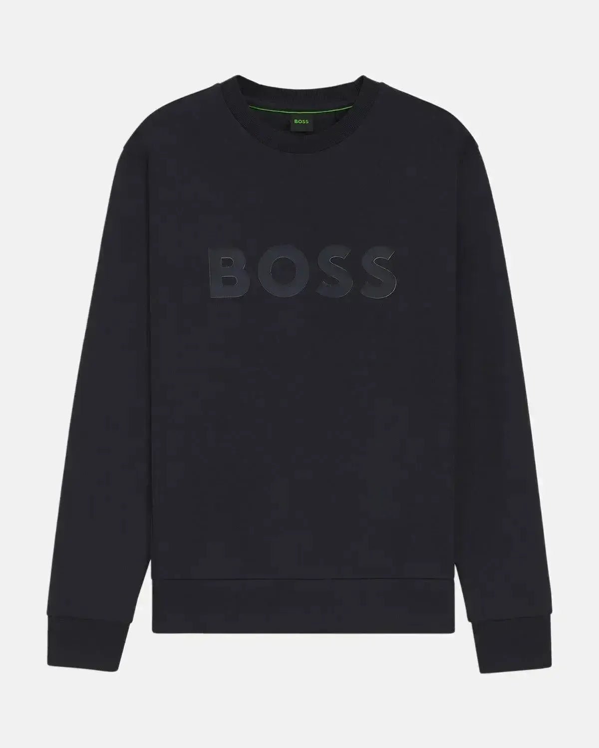 BOSS MENS SALBO SANDWICH LOGO SWEATSHIRT DARK BLUE | Studio DOS