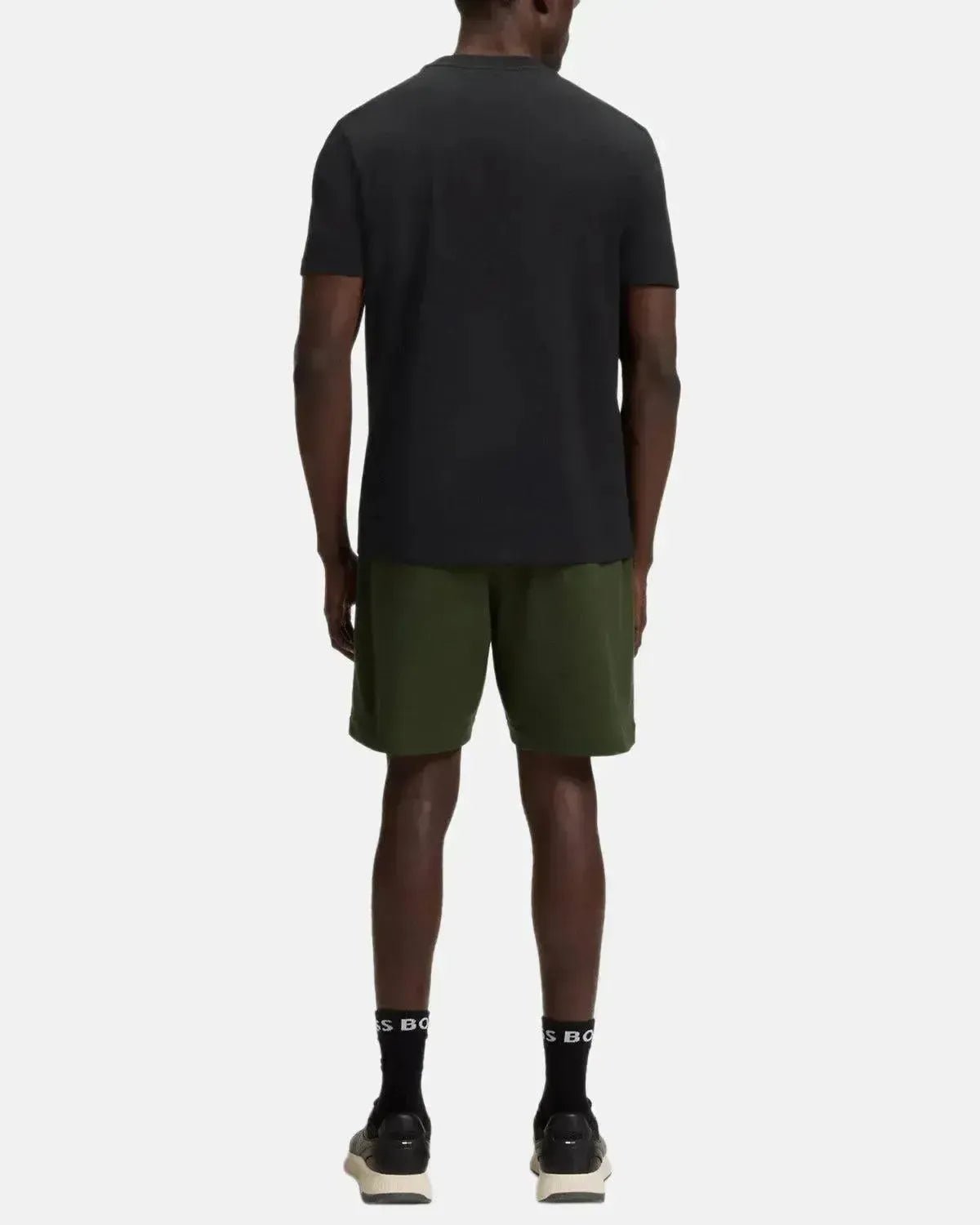 BOSS MENS STRETCH COTTON LOGO T - SHIRT BLACK | Studio DOS
