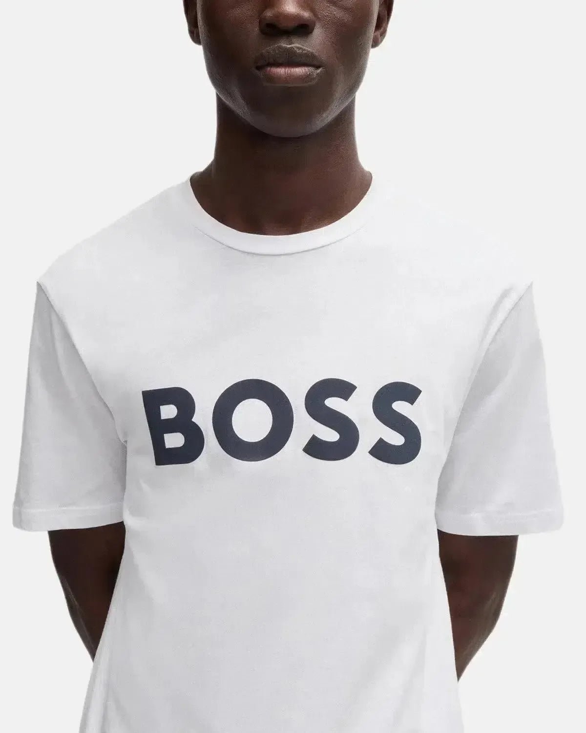 BOSS MENS THINKING 1 RUBBER PRINT LOGO T - SHIRT WHITE | Studio DOS
