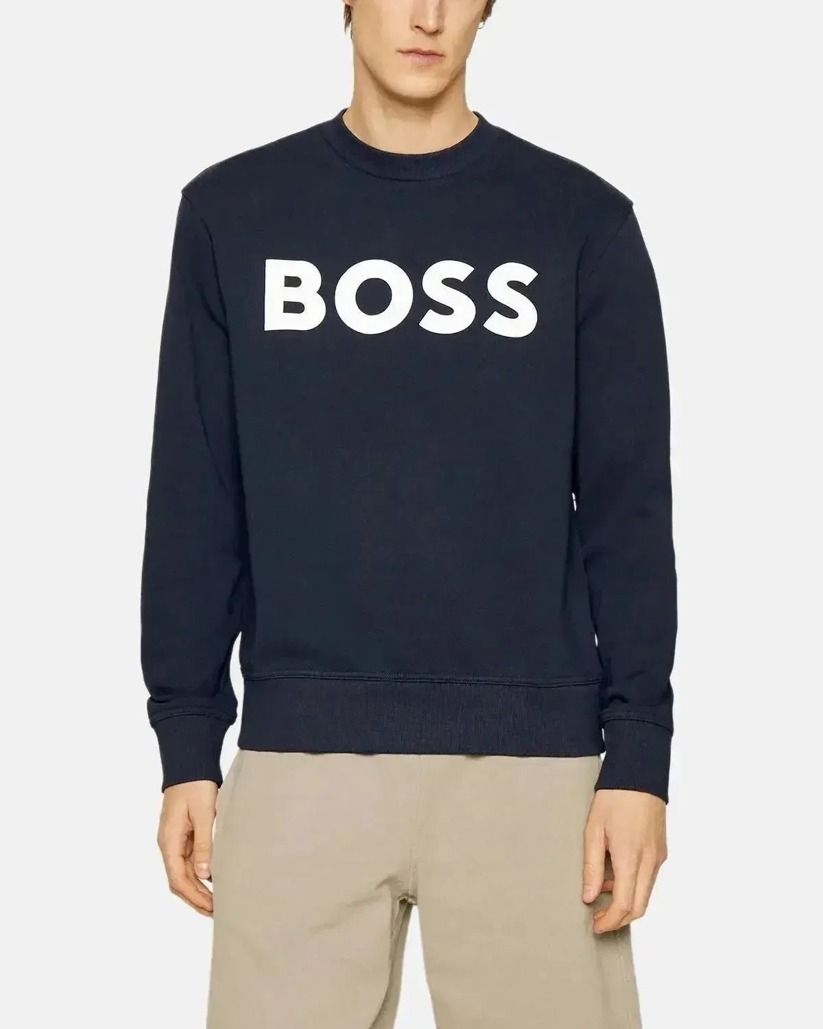 BOSS MENS WEBASIC LOGO SWEATSHIRT DARK BLUE | Studio DOS