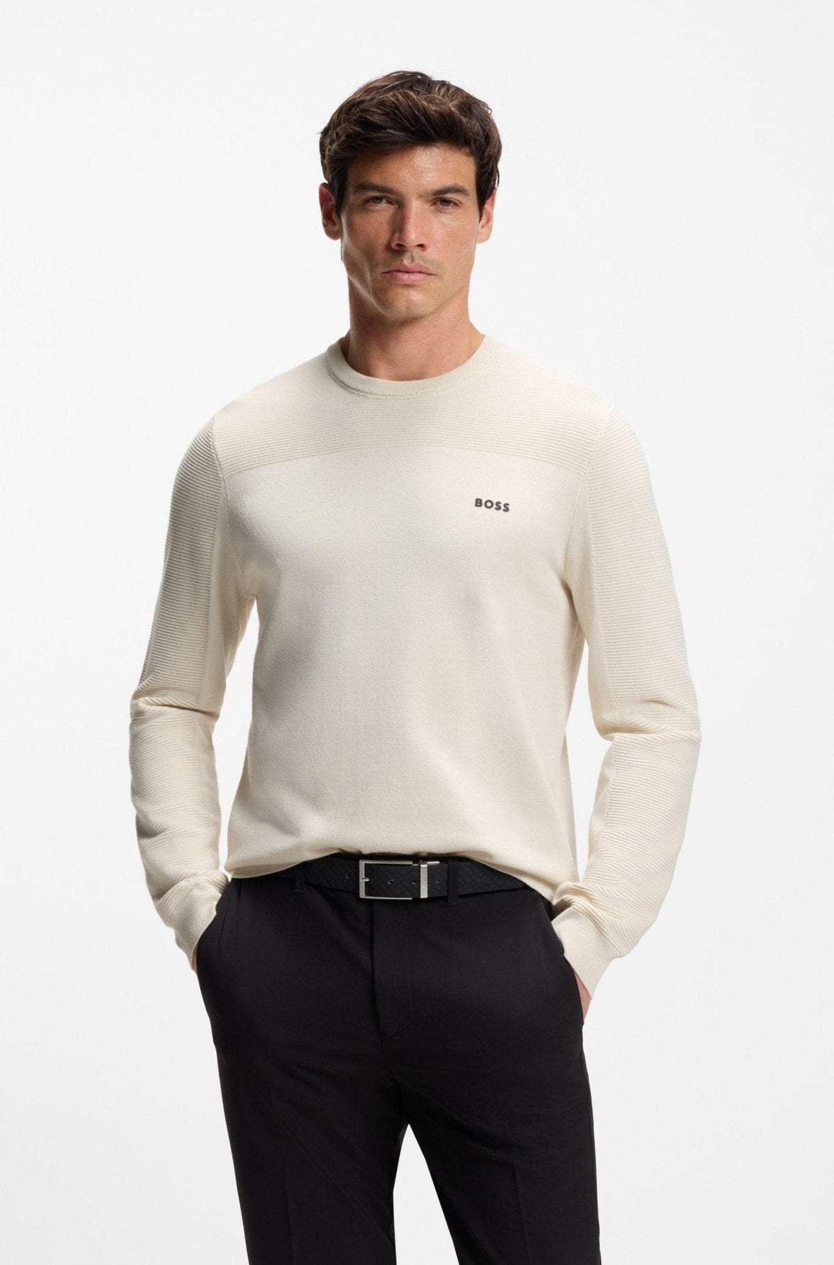 BOSS Momentum-X Crew Neck Jumper Natural | Studio DOS