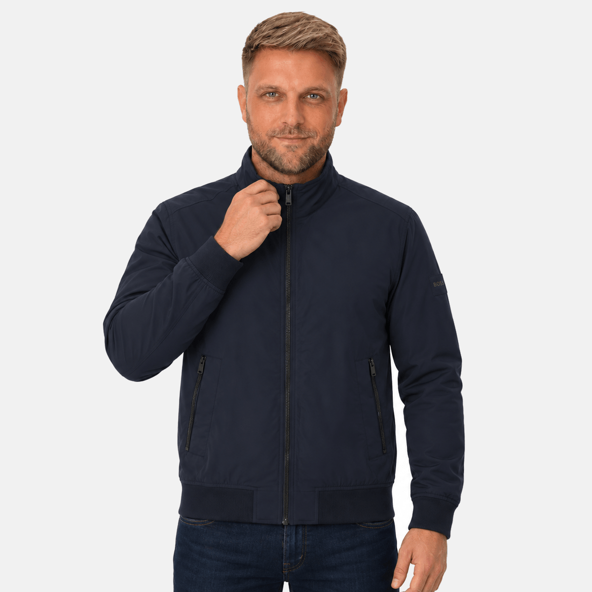 BOSS Opens Bomber Jacket Navy Blue | Studio DOS