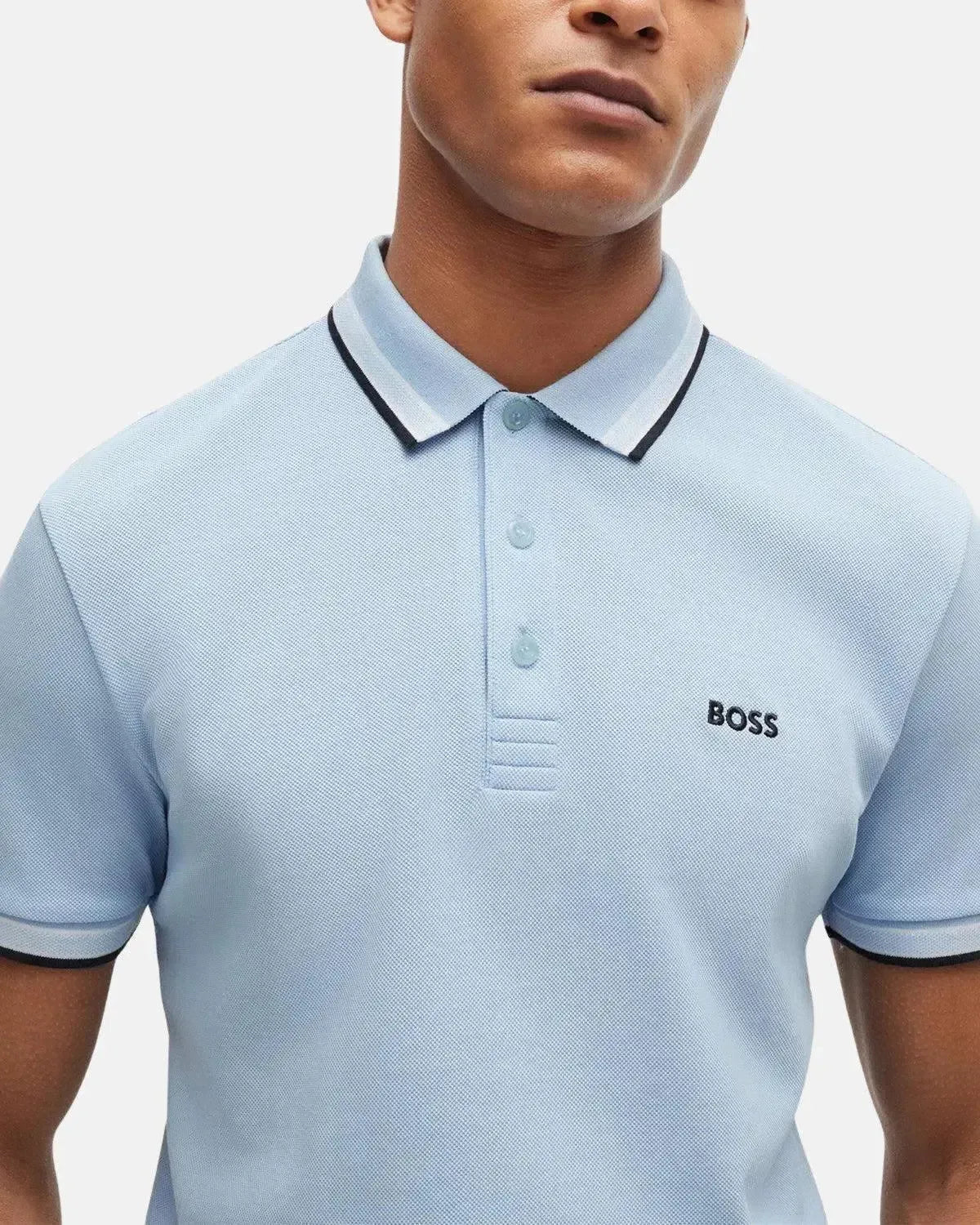 BOSS Paddy Piqué Polo Shirt Light Pastel Blue | Studio DOS