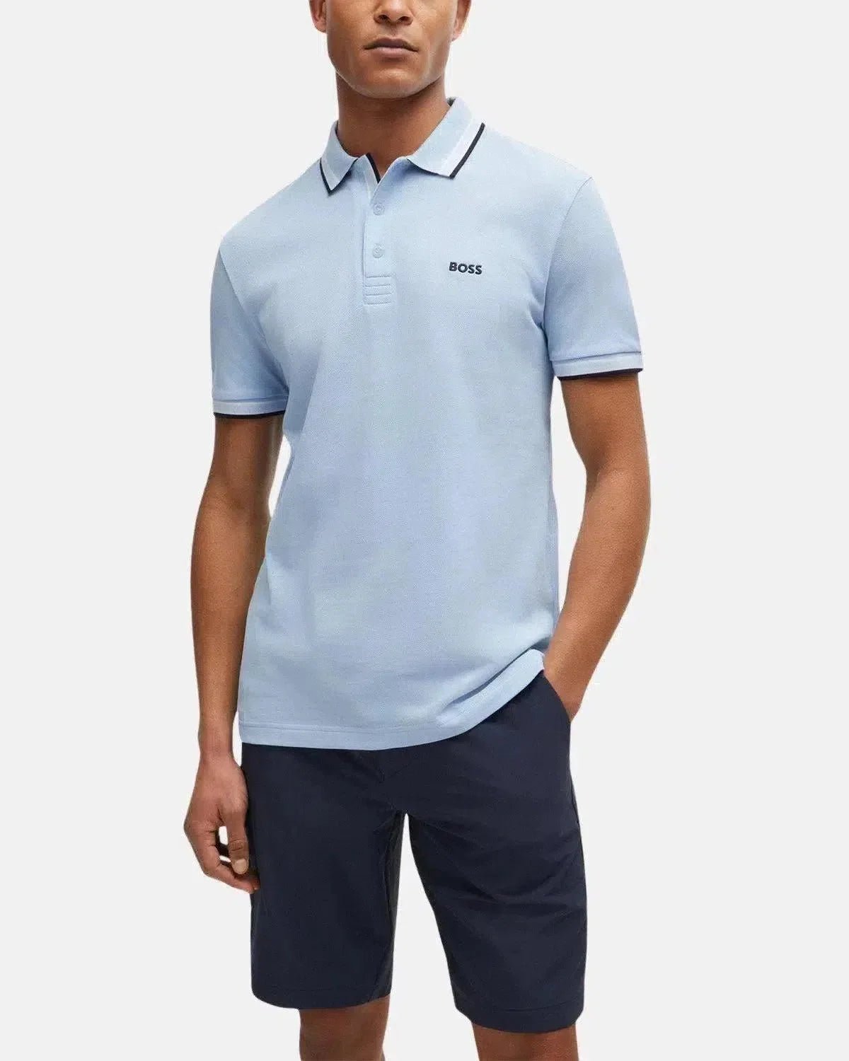 BOSS Paddy Piqué Polo Shirt Light Pastel Blue | Studio DOS