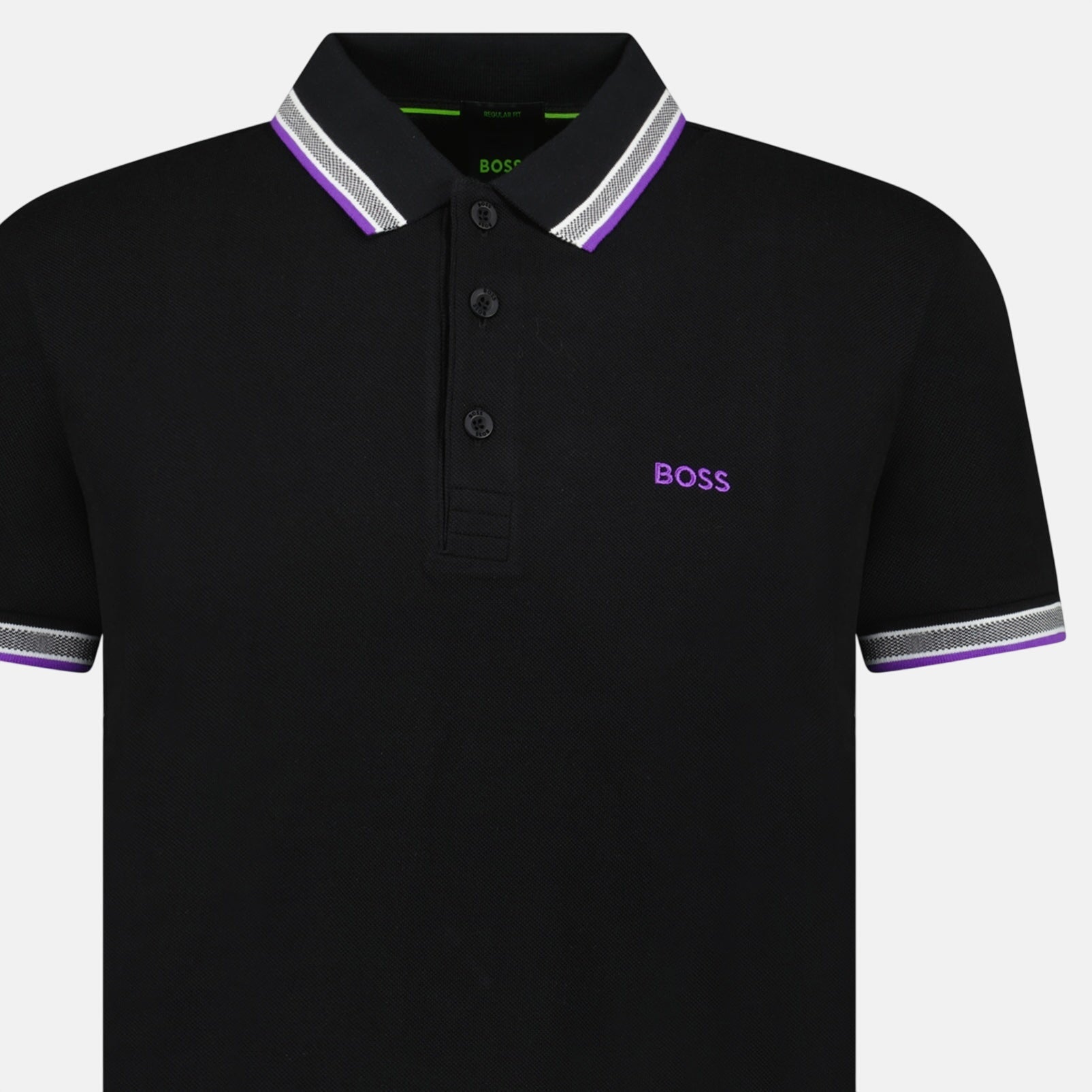 BOSS Paddy Polo Shirt Black Purple | Studio DOS