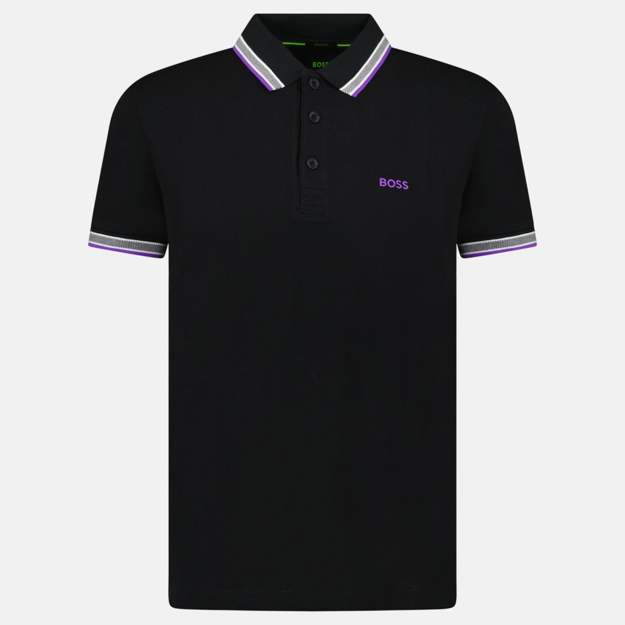 BOSS Paddy Polo Shirt Black Purple | Studio DOS