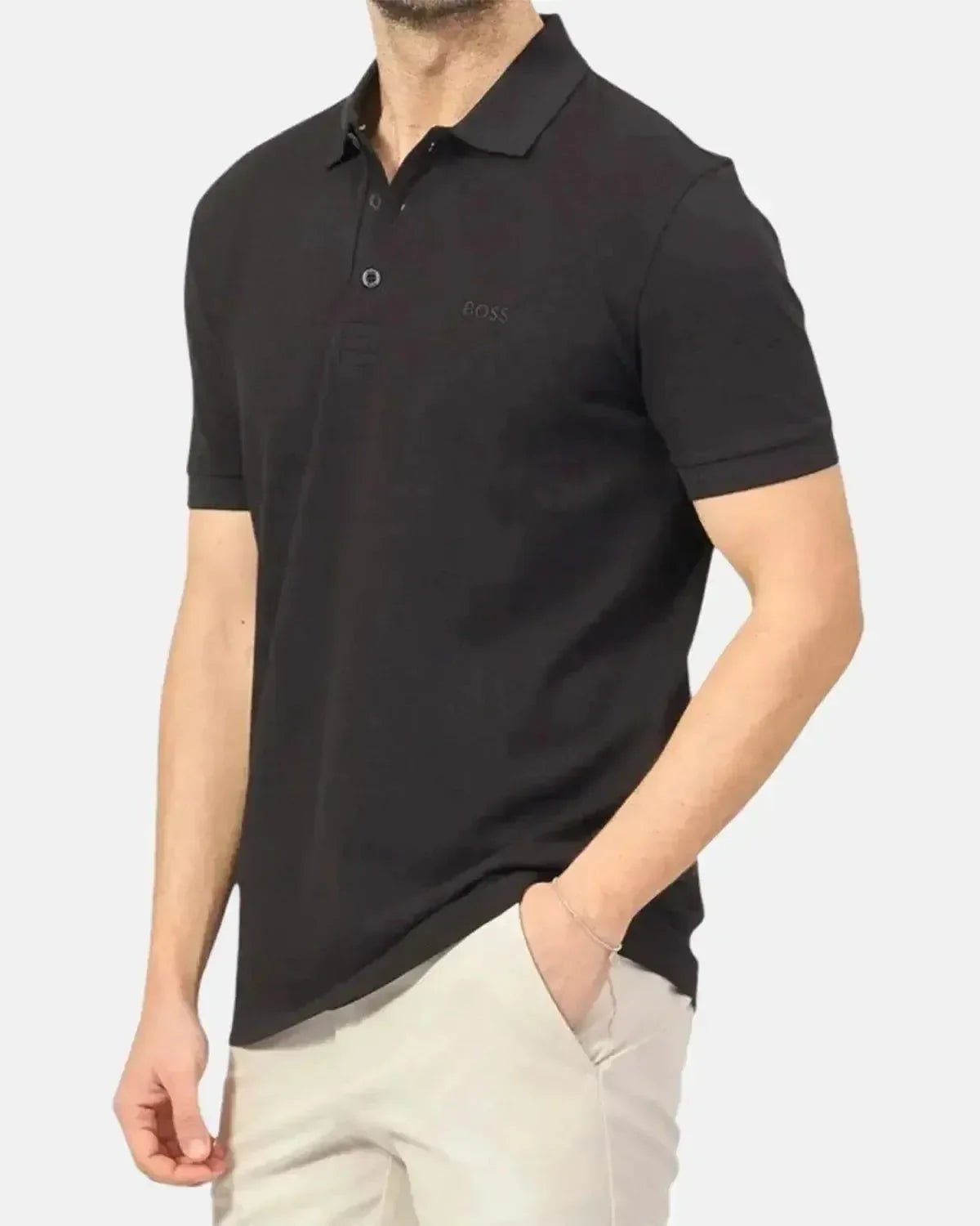 BOSS PADDY POLO SHIRT BLACK TONAL | Studio DOS