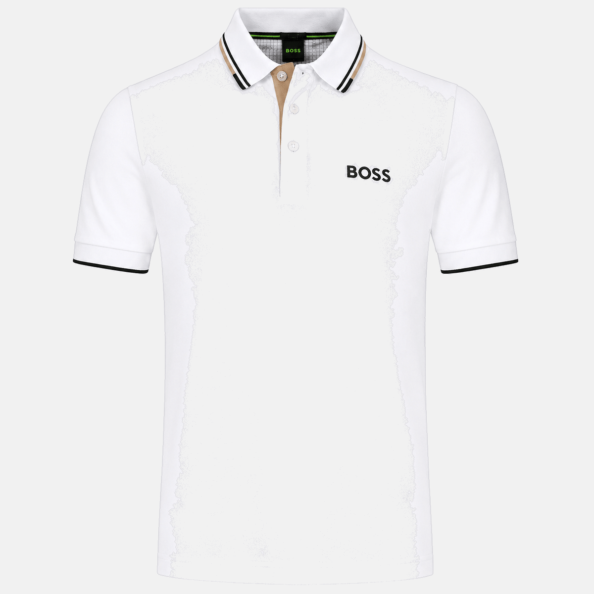 BOSS Paddy Pro Polo Shirt White/Black/Natural | Studio DOS