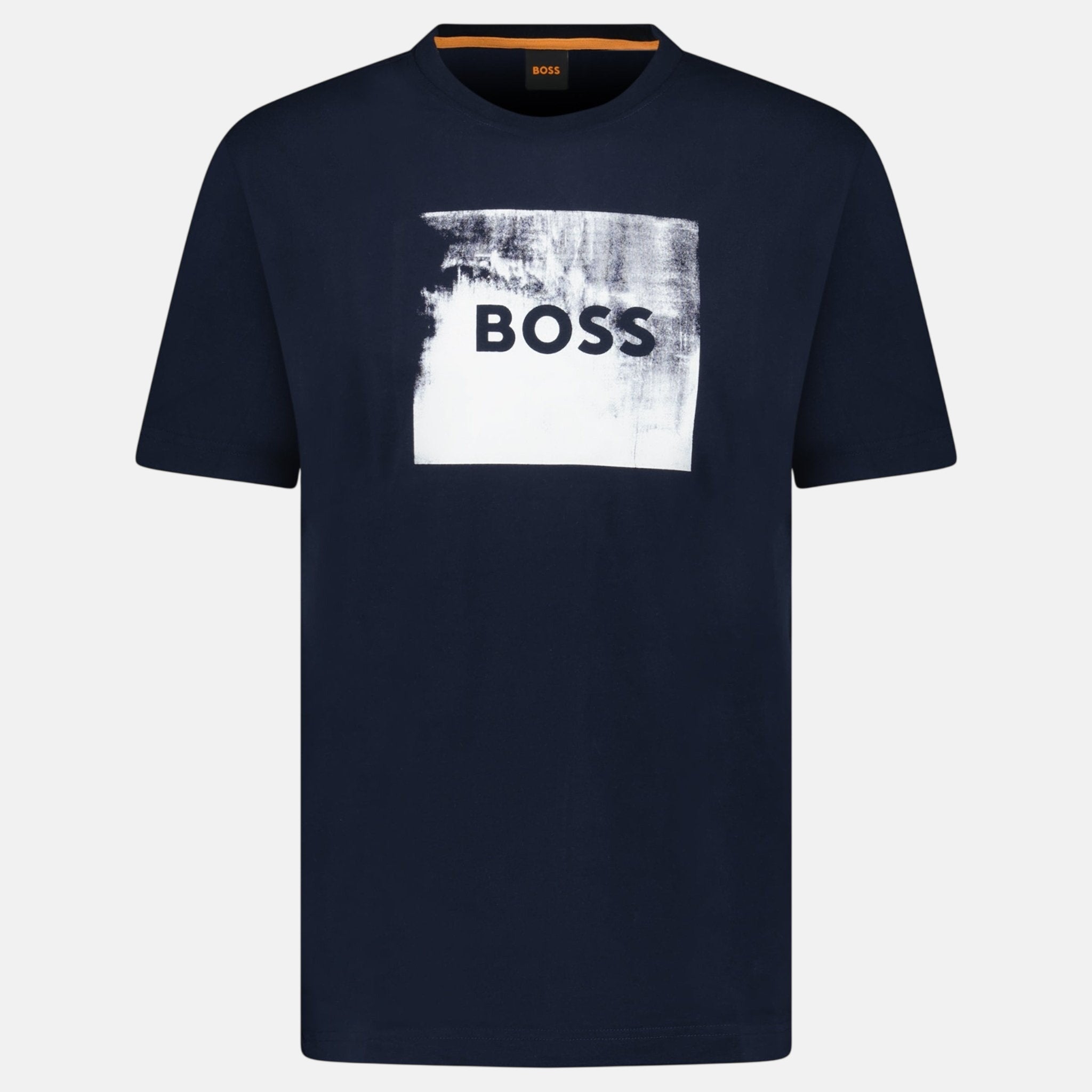 BOSS Regular Fit Graphic Print T-Shirt Navy | Studio DOS