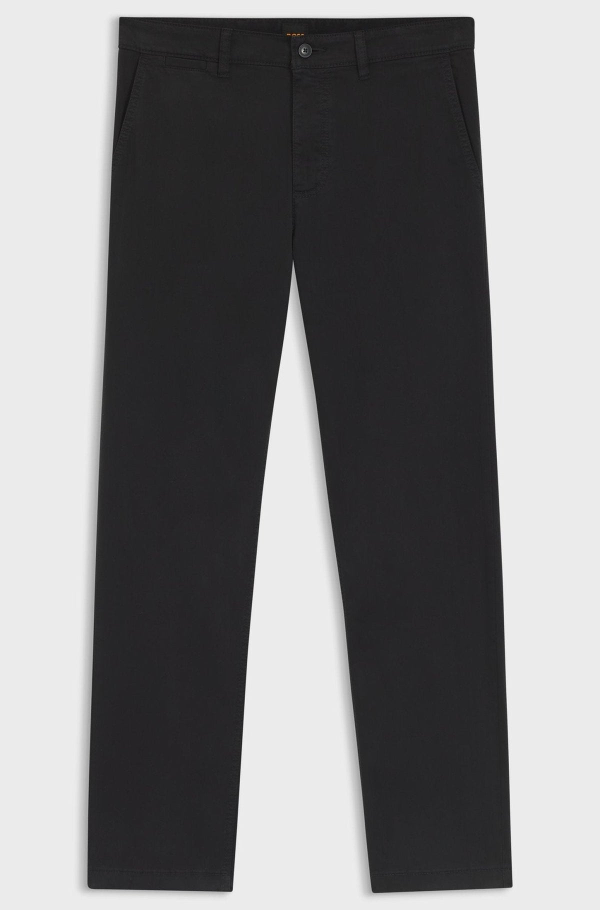 BOSS Regular Fit Satin Chinos Black | Studio DOS