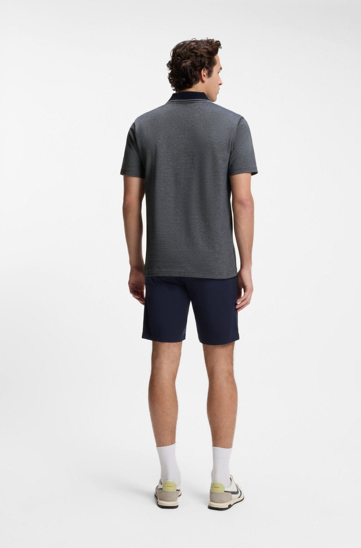 BOSS Relaxed Fit Oxford Piqué New Polo Shirt Dark Blue | Studio DOS