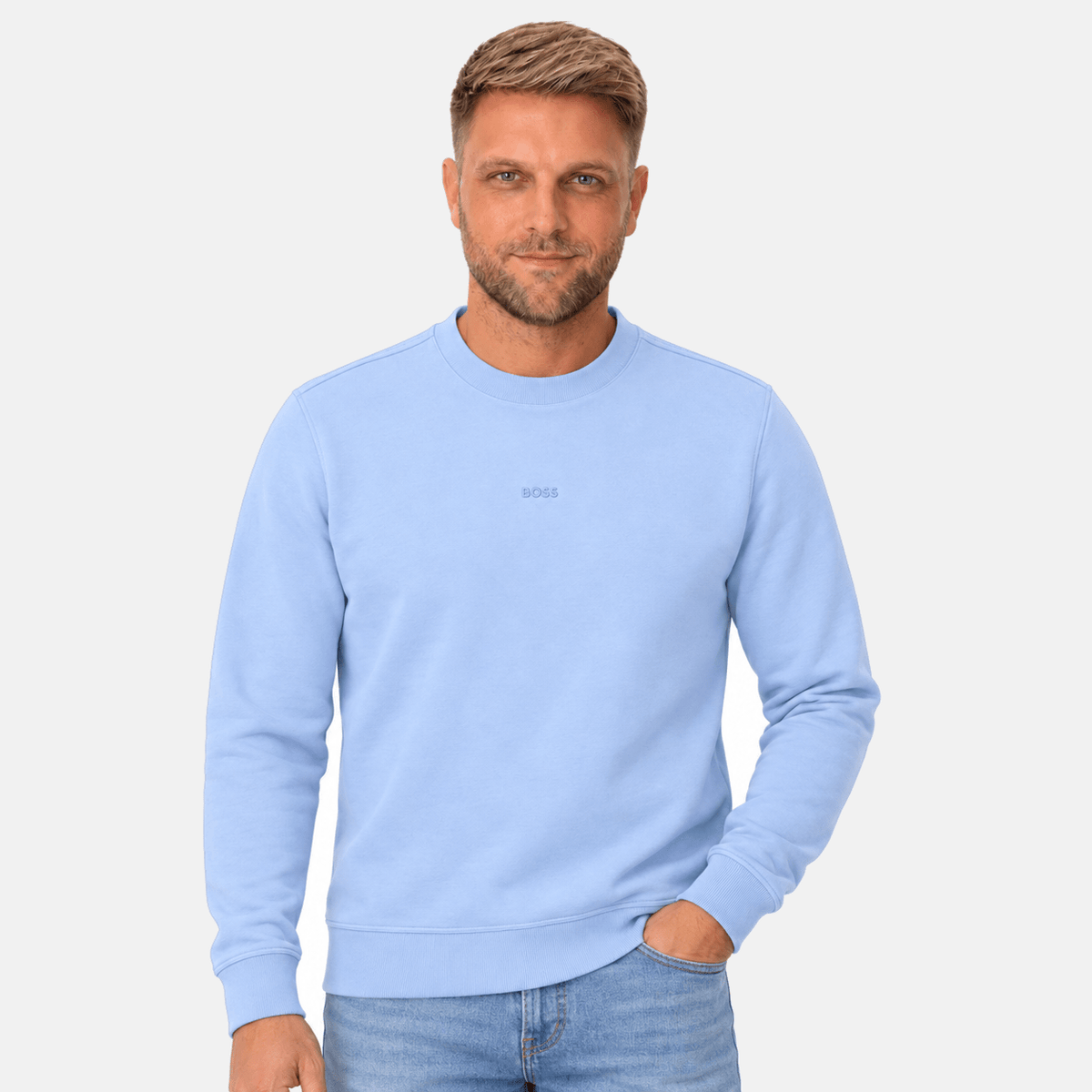 BOSS Relaxed Fit WeSmallcrew Sweatshirt Blue | Studio DOS