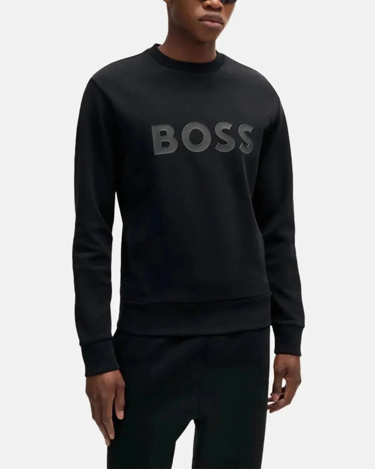 BOSS SALBO SANDWICH LOGO SWEATSHIRT BLACK | Studio DOS