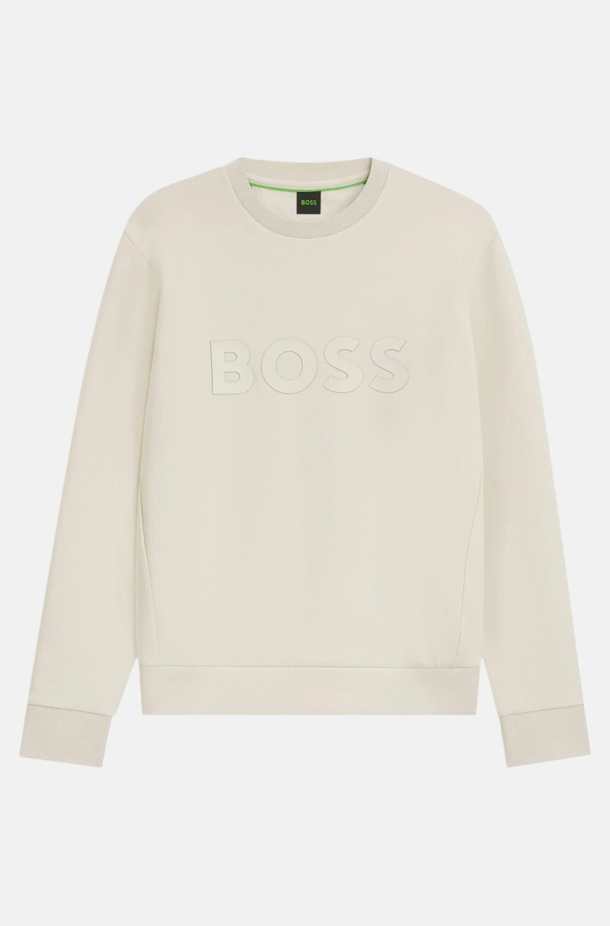 BOSS Salbo Tonal Logo Sweatshirt Open White | Studio DOS
