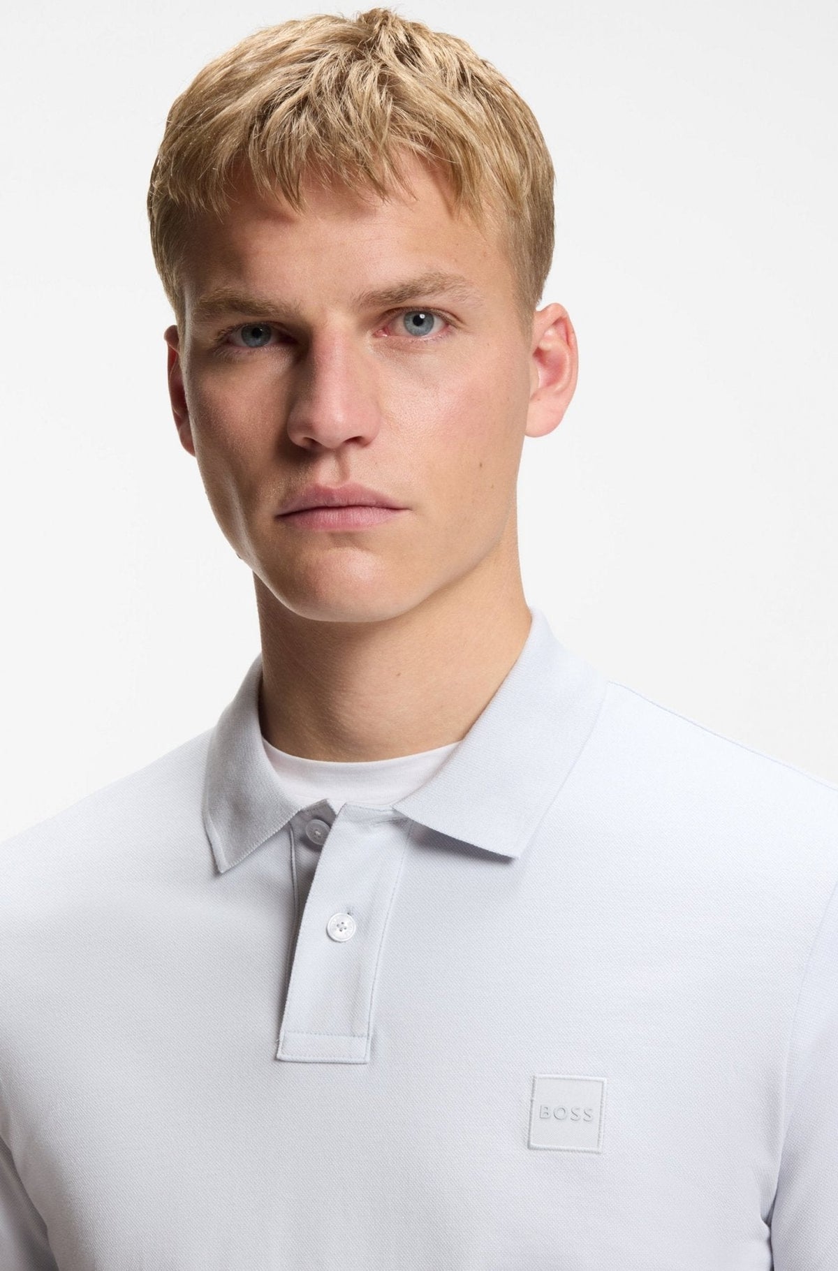 BOSS Slim Fit Passenger Polo Shirt Light Pastel Grey | Studio DOS