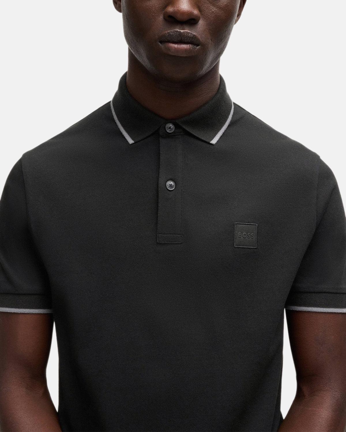 BOSS Slim Fit Passertip Polo Shirt Black | Studio DOS
